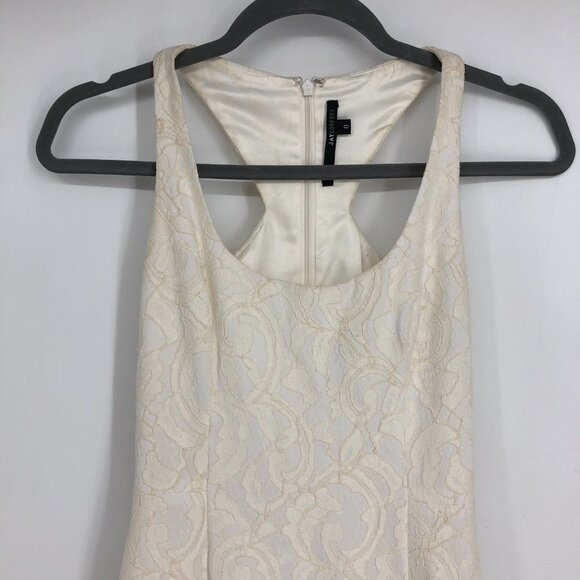 JayGodfrey White Paisley Jacquard Scoop Neck Front Slit Midi Length Dress 0 - Picture 6 of 16